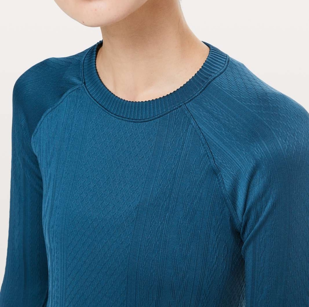 lululemon athletica Teal Blue Long Sleeve Crewneck top